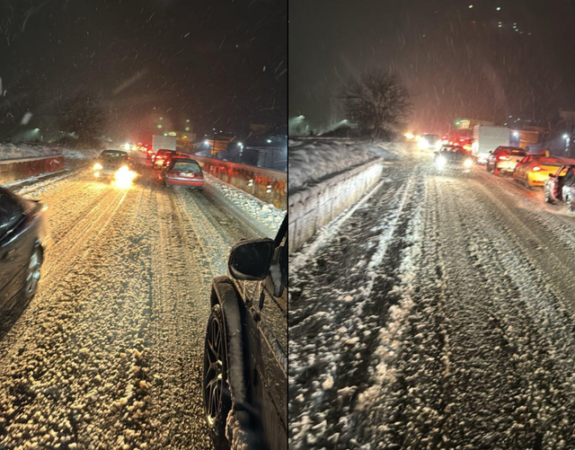 Kolaps trafiku në Përrenjas / Radhë kilometrike mes dëborës, shoferët: Asnjë polic në terren