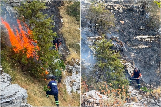 Zjarr mes Golemit dhe Progonatit, digjen rreth 3 hektarë bimësi