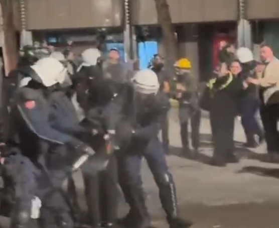 Protestuesit përplasen fizikisht me Policinë, hidhet gaz dhe sprej me piper