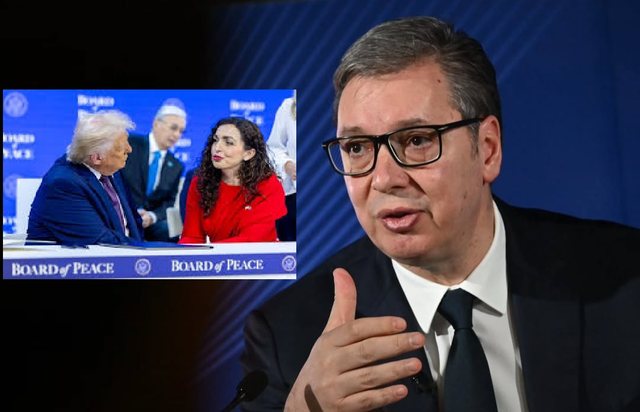 Aleksandar Vuçiç: Vjosa Osmani u shfaq si yll në “Bordin e paqes”, nuk e prisnim nga Trump