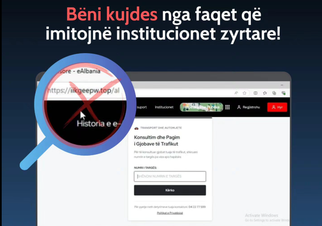 “Bëni kujdes!”, AKSK apel qytetarëve: Po synohet mashtrimi përmes imitimit të e-Albania dhe faqeve të tjera