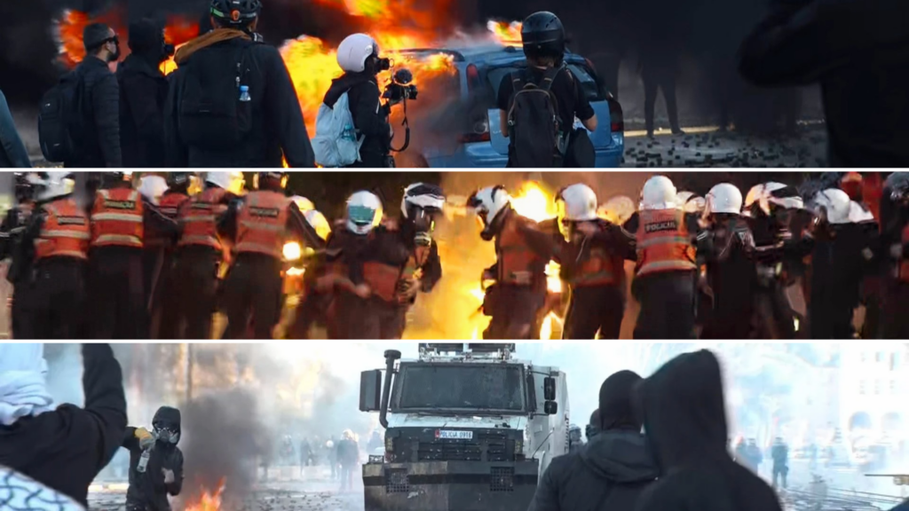 Bulevardi kthehet në arenë lufte, dy policë në flakë pas hedhjes së molotovit. Disa të tjerë plagosen me gurë